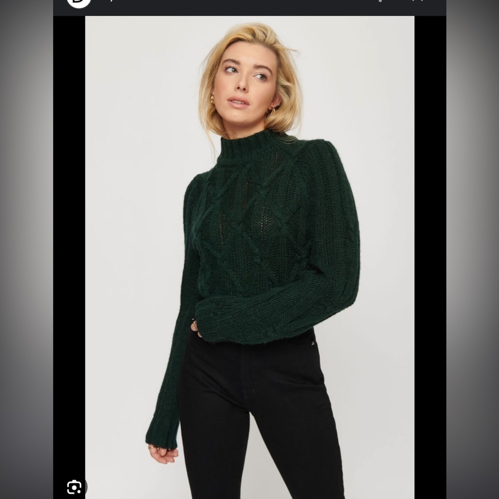 dynamite XL green cable sweater